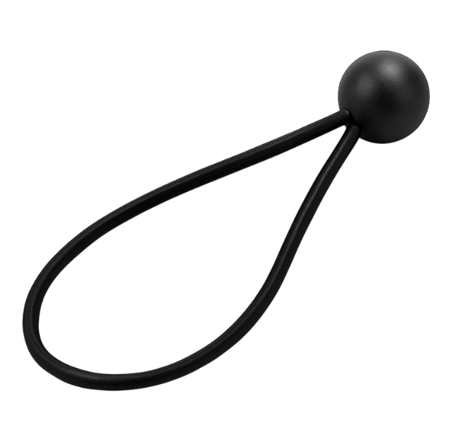 Spanngummi mit Kugel Schwarz – Einzelschlinge für Banner & Planen